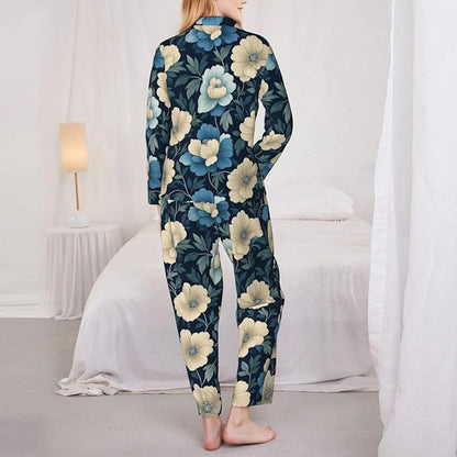 Retro Bee And Floral Women'S Pajama Sets Ultra-Soft Printed Sleepwear