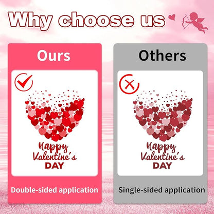 Valentines Day Window Clings Decorations, Red Heart Stickers Decor, Happy Valentine's Cupid Gifts for Home Office Kids Classroom, Pink Wedding Romantic Decals Décor, 9 Sheets