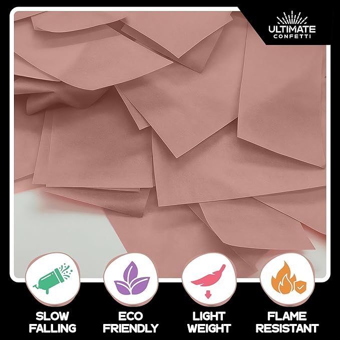 Ultimate Confetti, Mocha Mousse Biodegradable Confetti - Rectangular Flame-Resistant and Slow-FallingTissue Paper Confetti for Cannon and Launcher use – Best for Celebrations - 1 lb, 16 oz