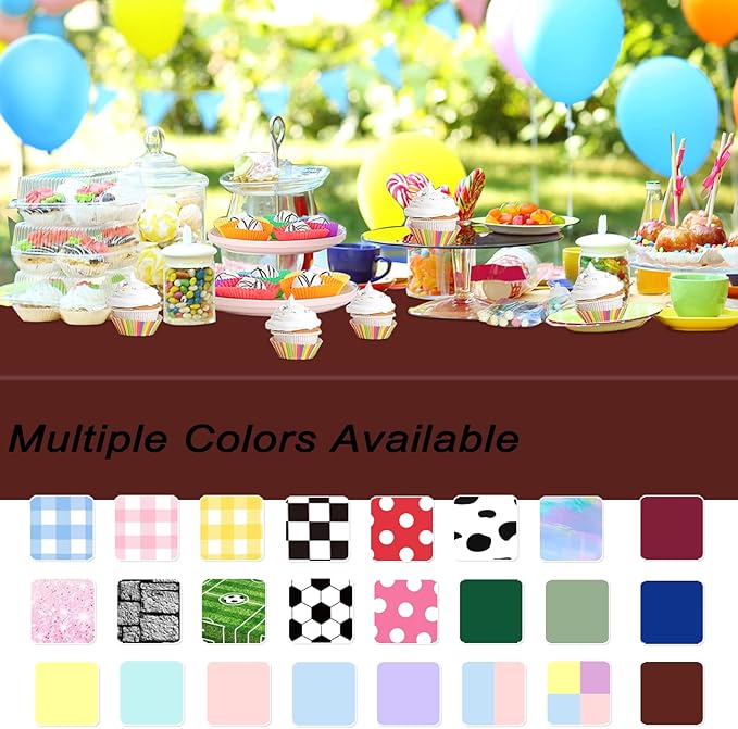 WNINK 2 Pack Maroon Tablecloths Burgundy Disposable Table Covers 54" x 108" Table Cloths for BBQ Birthday Picnic Bridal Shower Engagement Wedding Plastic Table Cloths for Parties
