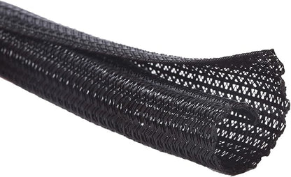 Alex Tech 10ft - 1/4 inch Cord Protector Wire Loom Tubing Cable Sleeve Split Sleeving For USB Cable Power Cord Audio Video Cable – Protect Cat From Chewing Cords - Black
