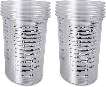 Resin Mixing Cups 10 Count 32oz Precision Measuring Set with Dual Scales & Protective Gloves Heavy Duty & Crystal Clear Disposable Cups for Epoxy, Paints, Pigments & More