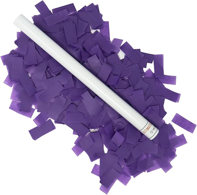 Ultimate Confetti Wand 14 inch Confetti Launcher Wand, Purple, 8 Pack - Great for Parties, Weddings and Events Tissue, Metallic and Biodegradable Options