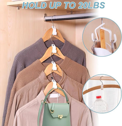 100 PCS Space Saving Hanger - Space Saver Clothes Hanger Connector with Stacking Hooks and Heavy Duty Cascading Connection