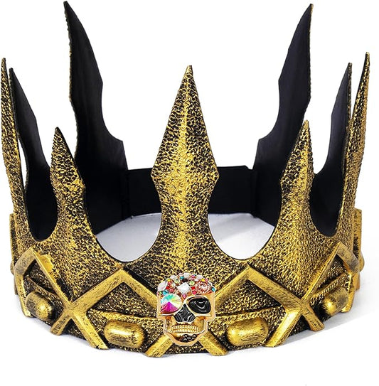 DothRayan Royal King Crown for Cosplay Prop Holiday Party, Halloween Costume Prom Party, Adjustable Royal Crown Prince Tiara