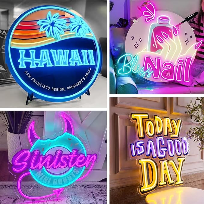 Custom LED Neon Sign, Personalized UV Printed Business Logo, Customizable for Salons, Beauty, Nail Studios, Shops & Home Decor, Light Up Name or Image Neon Sign
