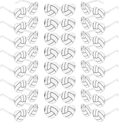 Pibupibu 12/24 Pack Volleyball Softball Football Soccer Gifts for Team Coach Heart Sunglasses Bulk Sports Party Favor Glasses