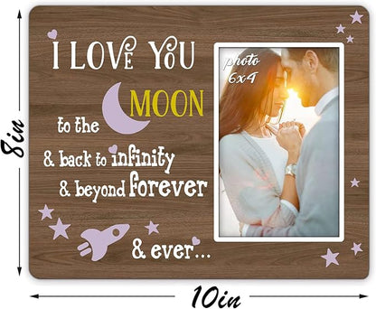 KU-DaYi Inspirational Couples in Love Gifts For Valentine's Day Engagement Wedding,Couples Wall & Tabletop Photo Frame 4″×6″,I Love You To The Moon & Back To Infinity & Beyond Forever & Ever - F113