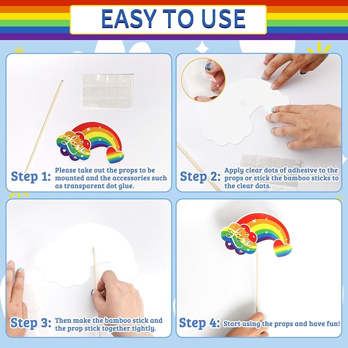 Pride Accessories, Kaluofan 28 PCS LGBTQ Party Photo Booth Props, Rainbow Heart Gay Pride Day and Month Decorations LGBTQ Parade Wedding Celebration Rainbow Friends Party Favor Supplies