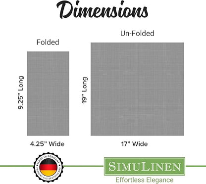 SimuLinen Gold & White Dinner Napkins - Disposable Linen Feel Decorative Cloth-Like Large Napkins - Elegant, Soft, Absorbent & Durable Airlaid Material (19"x17" - Box of 120)