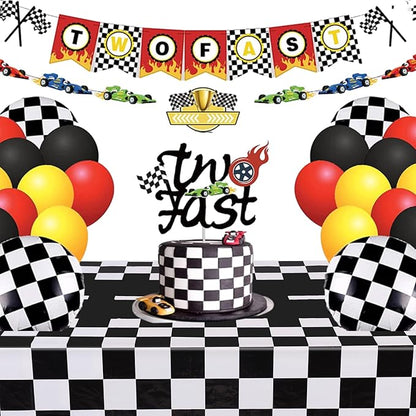 Kesfey 8 Packs Black and White Checkered Tablecovers 54 x 108 Inches Disposable Party Picnic Table Cloth Splashproof Plastic Checkered Tablecovers for Camping Decoration Party Favors