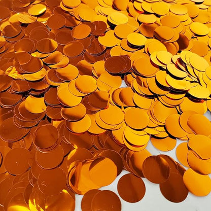 Orange Metallic Shiny Round Confetti 0.6 Inch-Table Sequin Confetti for Party Wedding Decoration(3.52 oz)