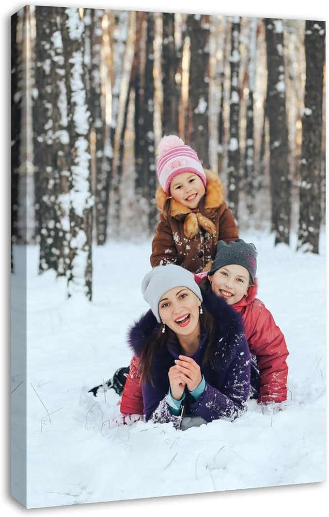 DBLAKI Personalized Custom Canvas Prints - Custom Framed Canvas Prints With Your Photos,Printed Photo To Canvas Wall Art Ideal for Home Decor Gifts Keepsakes 16" x24"