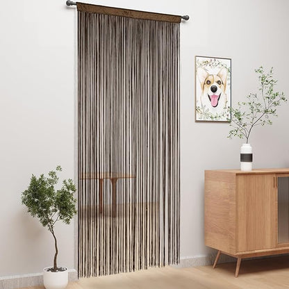 YIIBAII Door String Curtains Fringe Door Curtains for Doorways Window Room Decoration Living Room Divider(39"x79", Coffee)