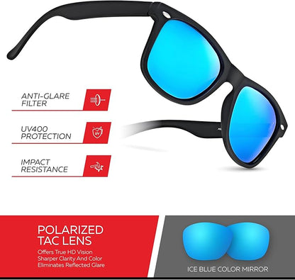 Retro Rewind Polarized Sunglasses for Men and Women - UV Protection Classic Sun Glasses