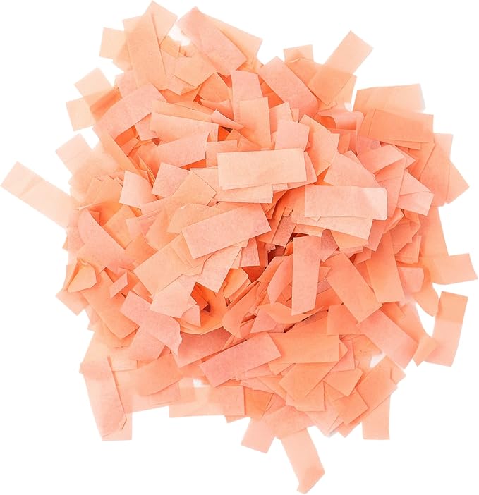 UV Glow Biodegradable Tissue Confetti, Orange Color – Ultimate Confetti Fluttering Tissue Paper for Confetti Cannon and Launcher Use, Table Decorations, and More (20 Handfuls per Bag, 1 lb)