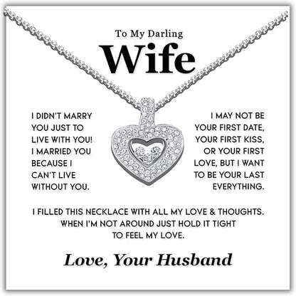 TRYNDI To My Wife Necklace from Husband - Soulmate, Girlfriend, Fiance Gift for Anniversary, Birthday, Christmas, Valentine's Day, Mother's Day - Romantic Wife Christmas Gift ideas