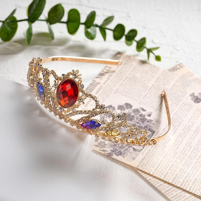 Princess Crown Sparkle Gold Crown Headband Princess Dress Up Accessories for Halloween Christmas Party