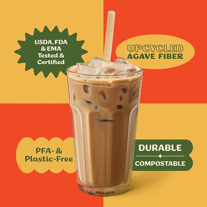 8 Inch Agave Straws - 200 CT Cocktail – Biodegradable