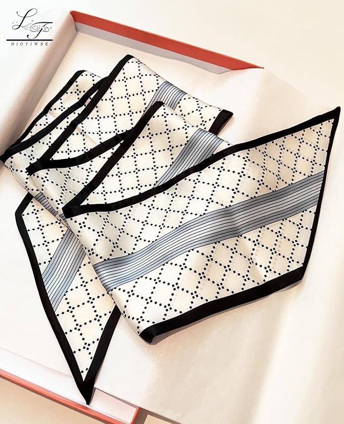 Head Scarf Hair Neck Scarves For Women Purse Bag Scarfs For Handbags Silky Long Thin Satin Headscarf Fashion