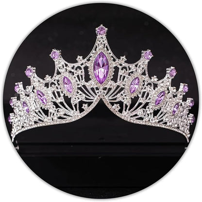 TAROSE Silver Tiaras for Women and Girls, Crystal Gold Crowns for Women, Hair Accessories for Bride/Halloween/Prom/Birthday