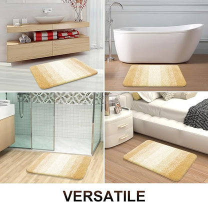 OLANLY Bathroom Rugs Mat 50x30, Extra Soft Absorbent Microfiber Bath Rug, Rubber Backing, Quick Dry, Machine Washable Bath Mats for Bathroom Floor, Tub and Shower, Home Decor Accessories, Light Yellow