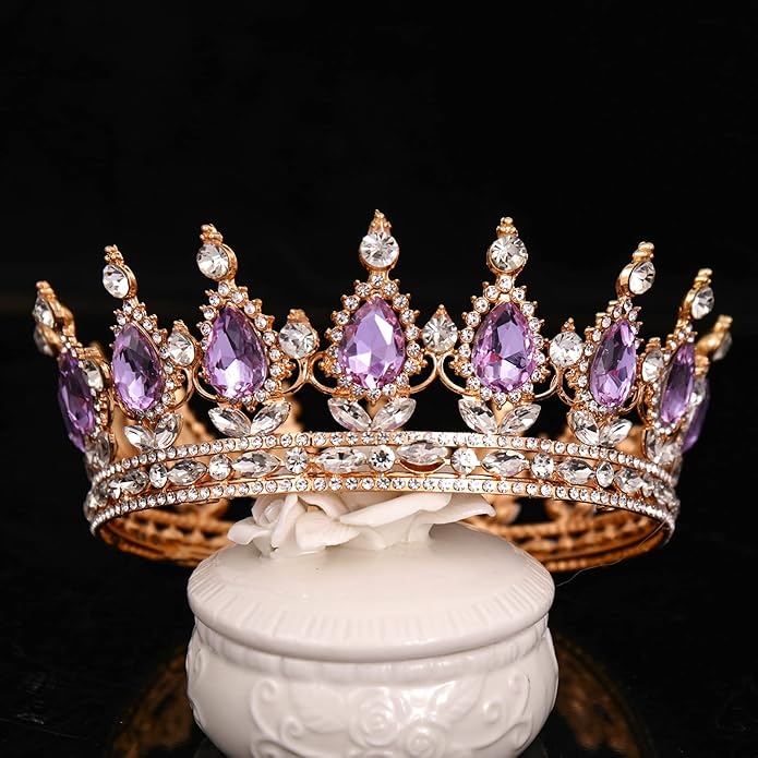 FORSEVEN Queen Crown Rhinestone Wedding Crowns and Tiaras for Women Costume Party Hair Accessories Princess Birthday Crown Crystal Bridal Crown Christmas Decorations Headband