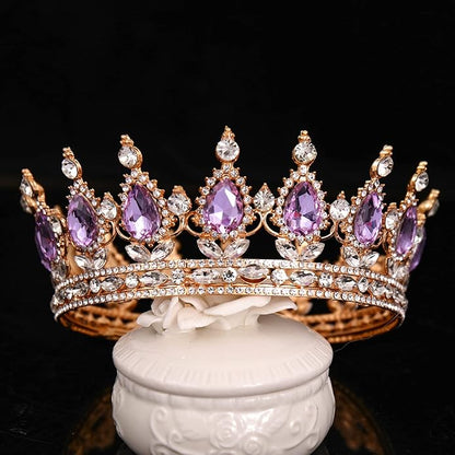 FORSEVEN Queen Crown Rhinestone Wedding Crowns and Tiaras for Women Costume Party Hair Accessories Princess Birthday Crown Crystal Bridal Crown Christmas Decorations Headband