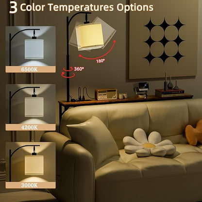keomaisyto Skinny Console Table with Outlet, Narrow Sofa Table with 3-Color Light, Behind Couch Table with 3 Color Temperatures Led Bulb for Living Room, Bedroom, Entryway, Hallway