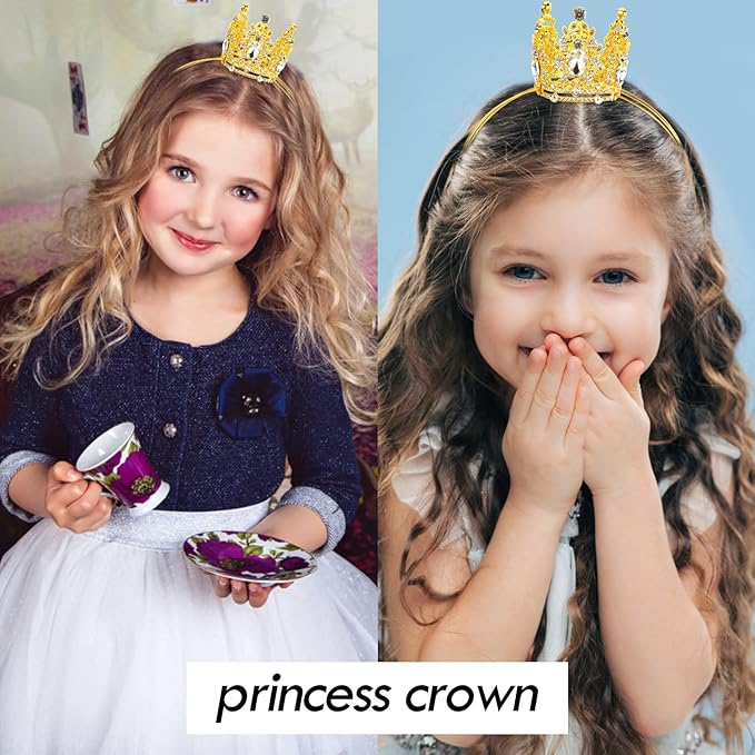 VELSCRUN Gold Crystal Tiara Headband, Crowns for Women, Princess Girls Tiaras, Royal Queen Crown Princess Quinceanera Headpieces for Birthday Prom Bride Wedding Pageant Party Hair Band
