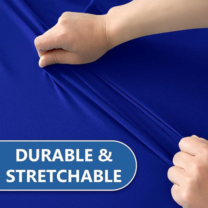 Table Cover for 6 Foot Rectangle Tables-6 Pack Royal Blue Fitted Stretch Tablecloth-Spandex 6ft Folding Tablecloths for Party, Vendor Booth Display, Banquet Buffet Event, Craft Trade Show