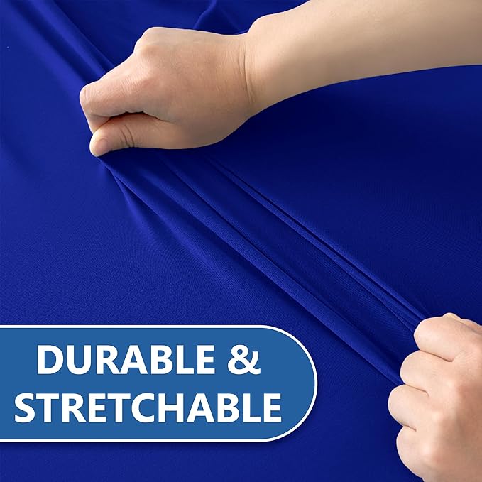 Fitted Spandex Table Cloth for 4 ft Rectangle-8 Pack Royal Blue Spandex Table Covers-Elastic Folding Tablecloths for Party, Vendor Booth Display, Banquet Buffet Event, Craft Trade Show