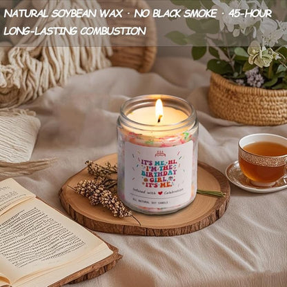 Birthday Gifts for Women Candle – Hi, I'm The Birthday Girl Fun Lavender Scented Candle - 7.6 Oz for Female Friends, Sister, Mom, Daughter Happy Birthday Candle