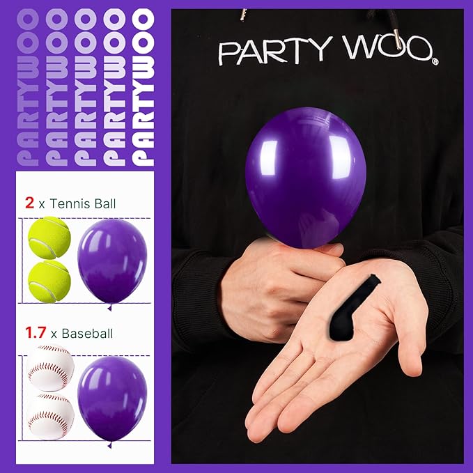 PartyWoo Dark Purple Balloons 50 pcs 5 Inch Small Mini Royal Purple Balloons for Graduation Halloween Mardi Gras Ramadan Eid Wedding Baby Shower Anniversary Birthday Party Decorations Purple-Y16