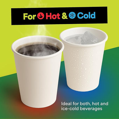 EconoHome 12 oz 1000 Pack Disposable Coffee Paper Cups - Paper Cups for Hot and Cold Drinks, Tea, Water, and Juice