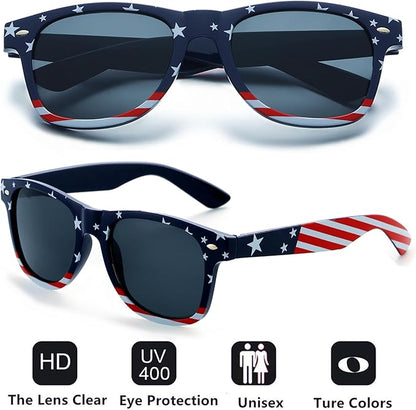 Eyegla Bulk American Sunglasses USA Flag Sunglasses Patriotic Glasses 4th of July Party Supplies-10/20Pack