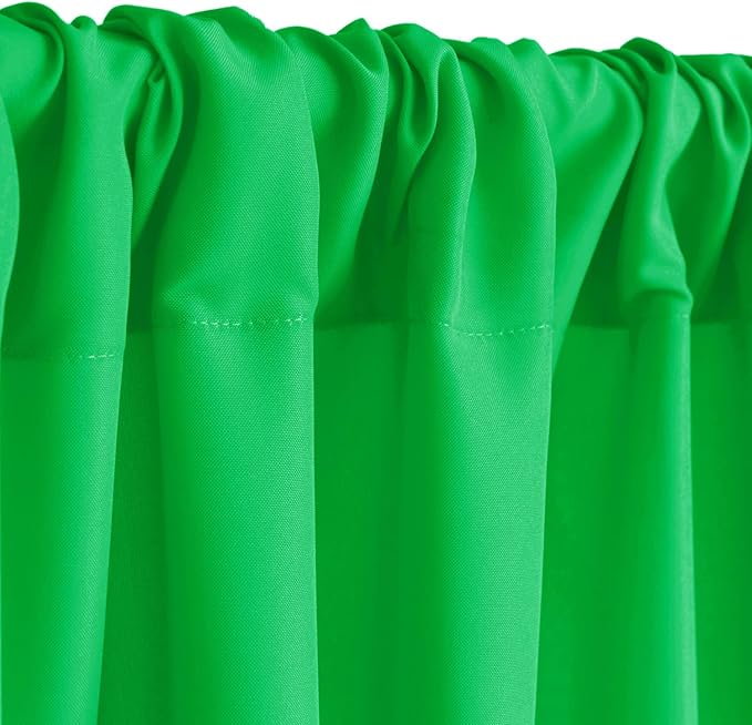 Hiasan Green Screen Backdrop Curtains for Parties, Polyester Photography Backdrop Drapes for Family Gatherings, Wedding Decorations, 5ftx8ft, Set of 2 Panels