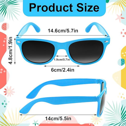 NEBURORA 12 Pack Light Blue Neon Sunglasses Bulk Retro Colorful Party Glasses for Adult Men Women Birthday Wedding Summer Beach Pool Party Supplies