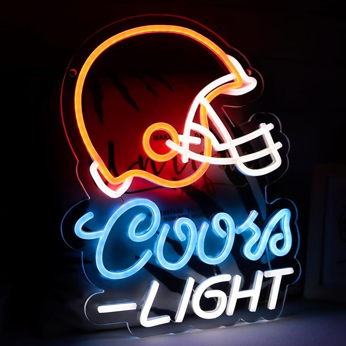 JFLLamp Rugby Helmet Crs Light Neon Signs for Wall Decor Football Neon Lights for Bedroom Led Signs Suitable for Man Cave Bar Pub Christmas Birthday Party Gift
