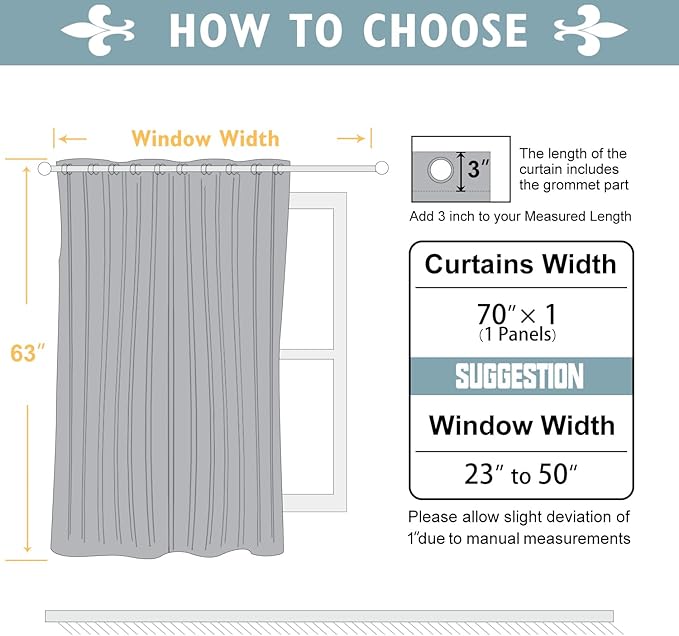 ChrisDowa Blackout Curtains 70 inches Wide for Bedroom - Extra Wide Grommet Thermal Insulated Room Darkening Curtains for Living Room (1 Panel, Cappuccino, 70 x 63 Inch)