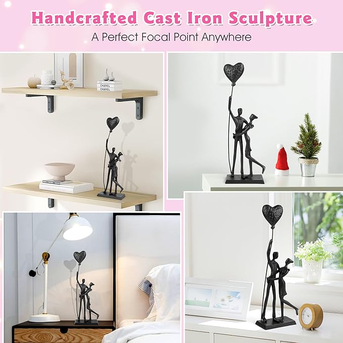 Wedding Gifts for Couples 2025, Romantic Couple Iron Sculpture 12in Handcrafted Passionate Love Metal Statue Decoration, Christmas Anniversary for Women Men Her Him Wife Husband Gifts