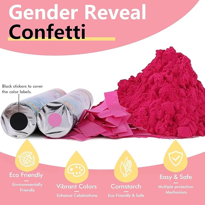 Previvo Gender Reveal Holiday supplies confetti (6PCS-Pink)