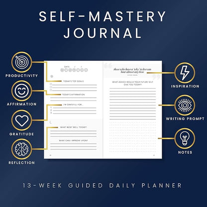 Self-Mastery Journal for Men - Gratitude Journals – 5 Minute Journal - Reflection Manifestation Journals for Mindfulness – Self Care Journal – Goal / Guided Gratitude Journal for Women & Men