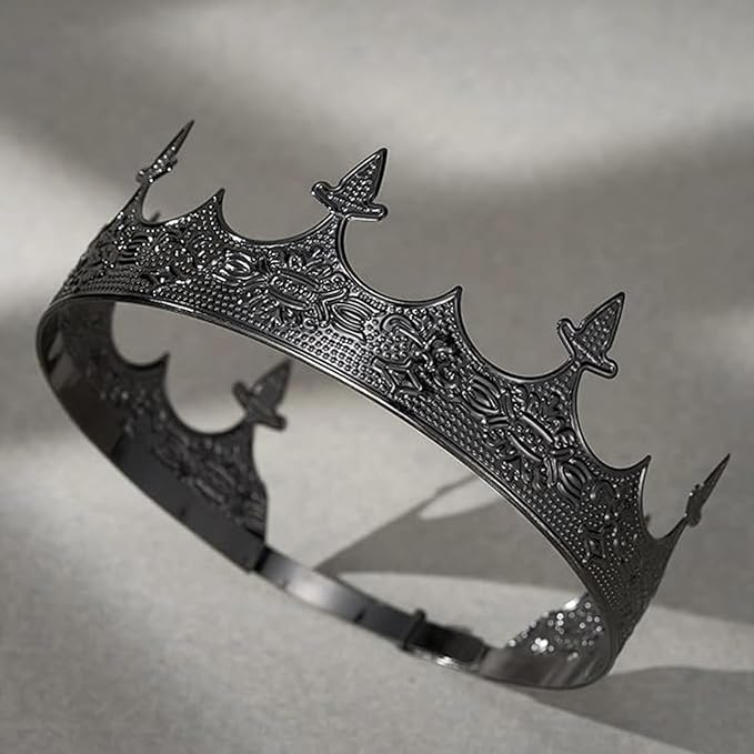 King Crowns Metal Hair Band for Men Gold Crowns and Tiara for Theme Birthday Party Costume Accessories