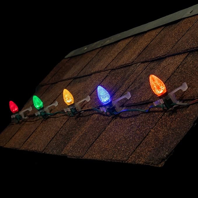 Novelty Lights 20CT Case (500 Bulbs) Faceted Ultra Bright Dimmable Outdoor Christmas LED Replacement Bulbs - Multicolor