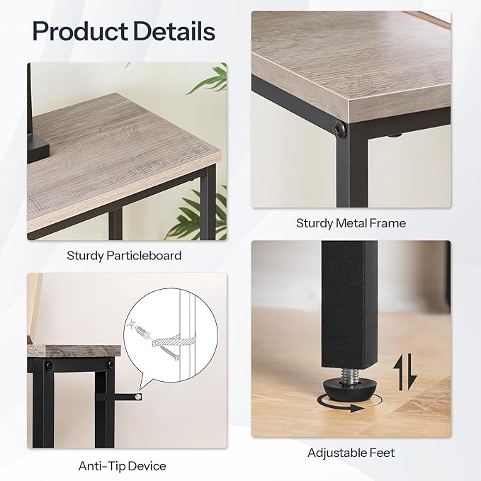 HOOBRO 2 Pack Narrow Console Table, 29.5" Small Entryway Table, Thin Long Sofa Side Display Table, for Hallway, Bedroom, Living Room, Foyer, Greige and Black BG75XGP201
