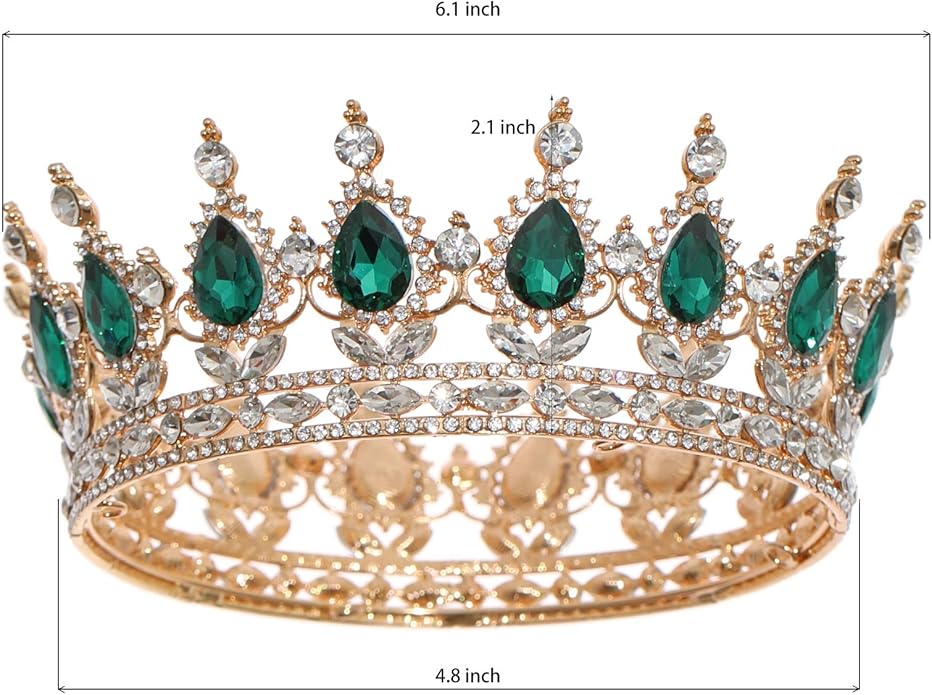 FORSEVEN Queen Crown Rhinestone Wedding Crowns and Tiaras for Women Costume Party Hair Accessories Princess Birthday Crown Crystal Bridal Crown Christmas Decorations Headband