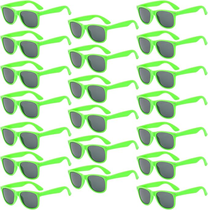 Pibupibu 10/20 Packs Adults Wholesale Neon Colors Square Retro Style Party Favors Sunglasses