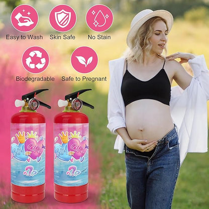 Gender Reveal Fire Extinguisher, 2 Pack Gender Reveal Ideas Gender Reveal Party Decorations Baby Girl Boy Reveal Party Ideas Gender Reveal Decor (Pink, Extra Large)