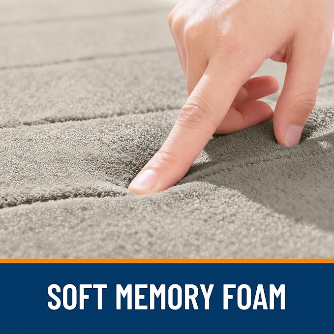 OLANLY Memory Foam Bath Mat 44x32, Super Soft Absorbent Bathroom Rugs, Quick Dry, Machine Washable Shower Floor Rugs, Bathmat Carpet, Bathroom Home Decor Accessories, Warm Taupe
